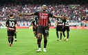 Leao celebrando su primera anotación. (Reuters)