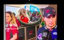 Mia Djacic ignoró por completo a Leclerc para ver a Checo Pérez. Foto: (Especial)