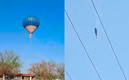 Globo se incendió en Teotuhuacán.