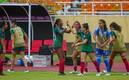 Mailin Orozco festeja luego de poner el empate parcial ante las canadienses. Foto: (FMF)
