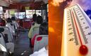 El transporte público y ola de calor en México.