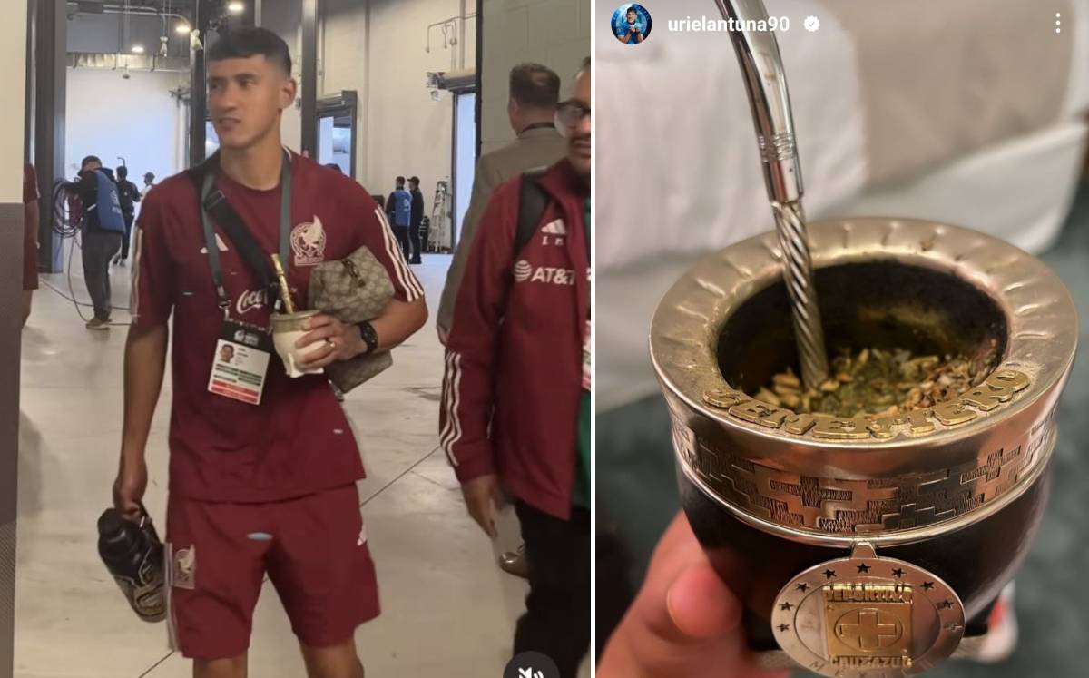 El jugador celeste presumió su mate personalizado con el escudo de Cruz azul. Foto: (Especial)
