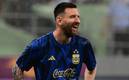 Messi, en una práctica con la Albiceleste (AFP)