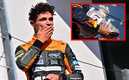Lando Norris rompió el trofeo de Max Verstappen en el GP de Hungría (Reuters | @F1)