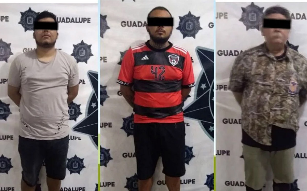 Los detenidos por la Policía de Guadalupe. (FOTO: Policía de Guadalupe)