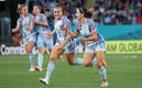 Aitana festeja uno de sus goles (EFE)