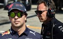 Checo Pérez y Christian Horner (Reuters)