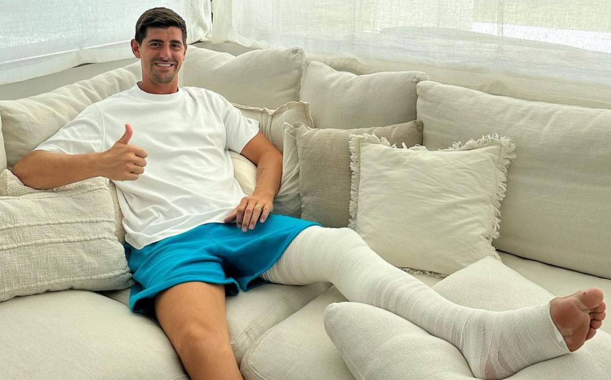 Courtois se lesionó en un entrenamiento con el Real Madrid (Instagram @thibautcourtois)