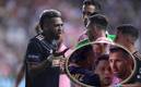 Messi defendió a su compañero luego de una severa entrada. Foto: (AFP)