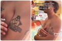 Muchacho se tatuó logo de la empresa de pollo | Capturas de pantalla