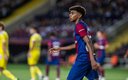 Yamal durante el partido Barcelona vs. Cádiz. (@FCBarcelona_es)