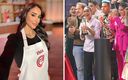 Irma Miranda celebrando su victoria en MasterChef Celebrity. (@masterchefmx e @irmamirandav)