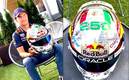 Checo Pérez portará un casco muy especial en el GP de Singapur (Twitter @SChecoPerez)
