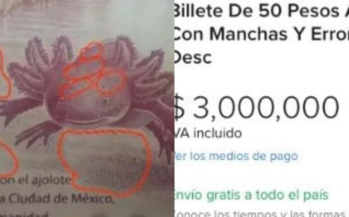 Error de impresión en el billete. Foto: MercadoLibre