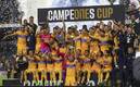 Siboldi y sus pupilos festejan tras imponerse al LAFC por la Campeones Cup. (Mexsport)