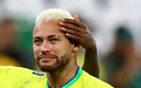 Neymar, lamentándose tras la eliminación de Brasil en Qatar 2022. (Reuters)
