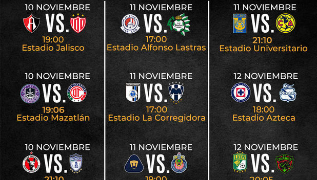 Calendario J17 A23 Liga MX