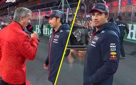 Checo Pérez terminó tercero en el GP de Las Vegas (Twitter @F1)