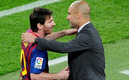 Messi y Pep pudieron reencontrarse en Mánchester. (FOTO: AFP)