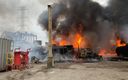 Así lucía parte de la fábrica durante el incendio. (@PC_NuevoLeon)