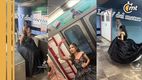 Quinceañera llega en metro a su fiesta