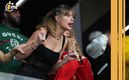 Taylor Swift, emocionada en las tribunas (Reuters)