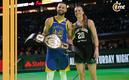 Curry se quedó con el triunfo es este particular concurso de triples (AFP)