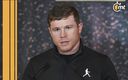 Canelo Álvarez en una conferencia de prensa. (Mexsport)