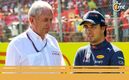 Checo Pérez con Helmut Marko (Reuters)