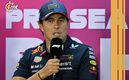 Checo Pérez, en conferencia de prensa (AFP)