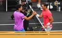 Alcaraz y Nadal chocan en Las Vegas (AFP).