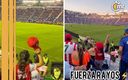 La pequeña lanzó porras para alentar a su equipo. (Capturas)