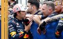 Checo Pérez y Christian Horner tras el GP de Japón 2024. (Reuters)