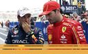 Checo Pérez platica con Carlos Sainz Jr. (Reuters)