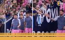 Katty Martínez se emocionó al ver al delantero argentino. (Mexsport)