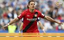 Chicharito Hernández, en su época con Bayer Leverkusen (Bundesliga)