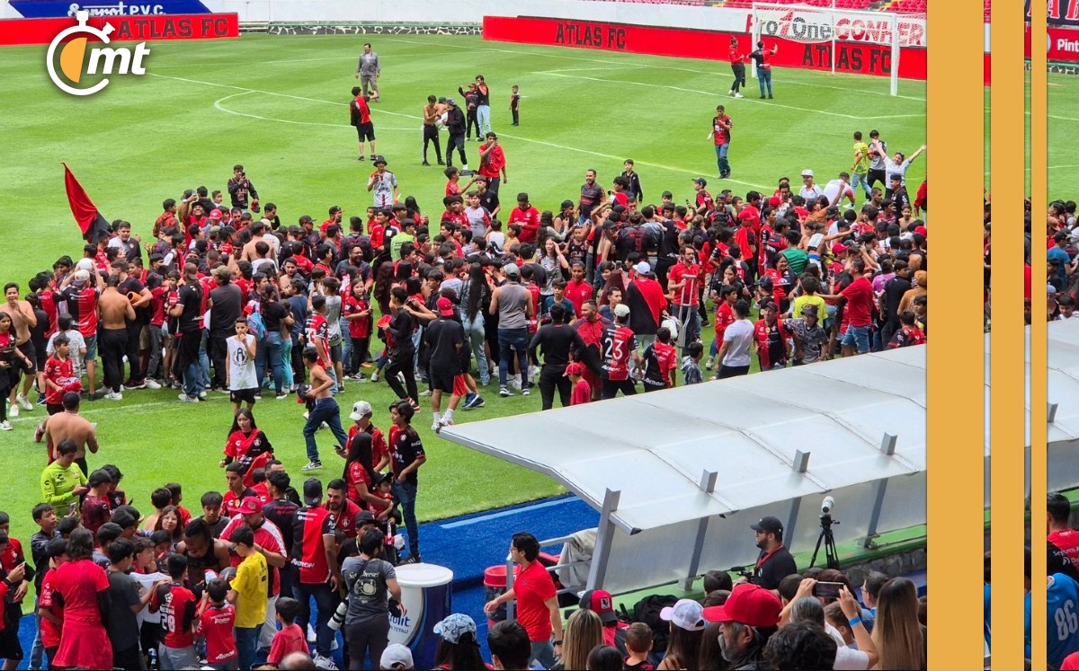 Entrenamiento público del Atlas culminó con invasión a la cancha