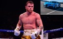 Canelo Álvarez y su Bugatti. Foto: Reuters y Twitter