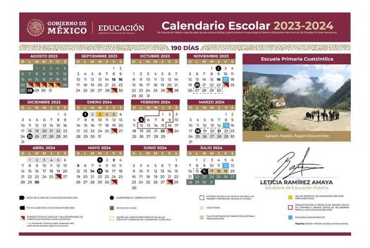 Calendario oficial de la SEP (Gobierno de México)