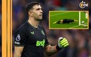 Dibu Martínez hizo el 'oso' en el juego entre Aston Villa vs Liverpool (Reuters | Twitter)