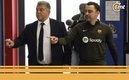 Laporta y Xavi, presidente y DT del Barcelona, respectivamente (Reuters)