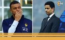 Mbappé y Nasser Al-Khelaifi, presidente del PSG. (Reuters)