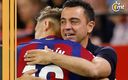 Fermín celebró su gol con Xavi. (Reuters)