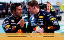 Max Verstappen y Checo Pérez se saludan (Red Bull)