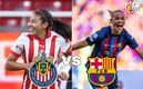 Chivas vs Bracelona Femenil (X@ChivasFemenil / @FCBfemeni)