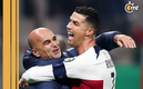 Roberto Martínez y Cristiano Ronaldo (AFP)