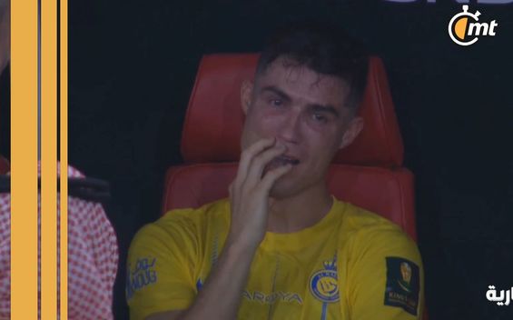 Cristiano Ronaldo lloró tras la derrota del Al Nassr (X:@partidazocope).