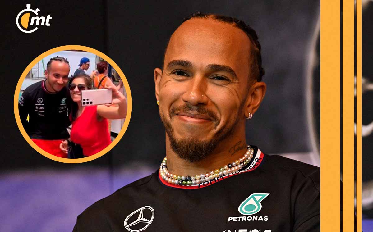 Hombre causa euforia en GP de España como doble de Hamilton | VIDEO