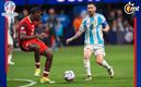 Moïse Bombito y Lionel Messi en el juego inaugural de la Copa América (Reuters)