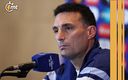 Scaloni en conferencia de prensa. (Reuters)
